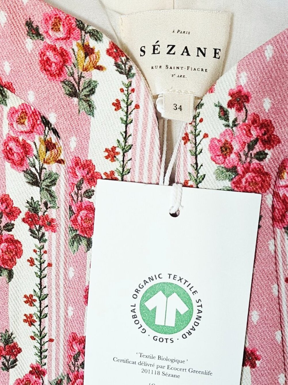 Sezane Jacket English flowers stripe - Picture 4 of 7